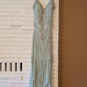 Sue Wong 100% silk beaded dress